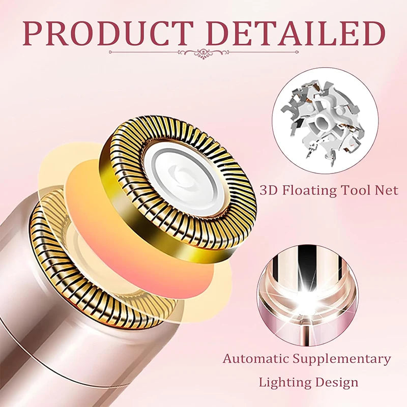 Electric Facial Hair Removal Epilator Eyebrow Lipstick Shape Painless Facial Sensitive Areas Bikini Depilator Shaver Trimmer