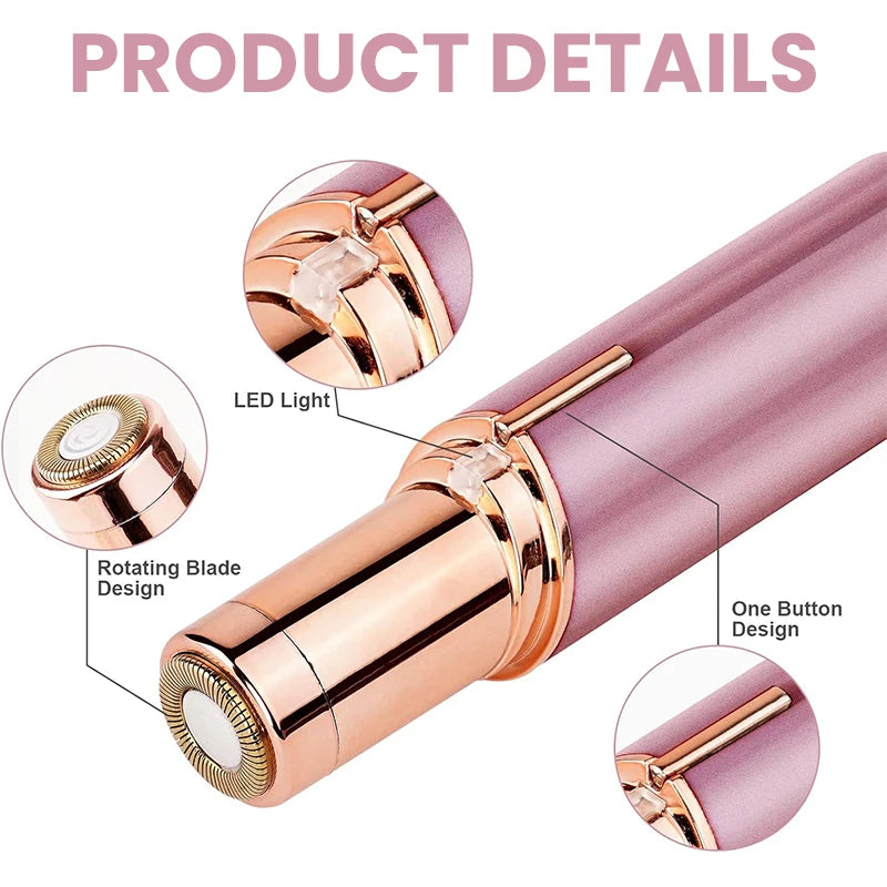 Electric Facial Hair Removal Epilator Eyebrow Lipstick Shape Painless Facial Sensitive Areas Bikini Depilator Shaver Trimmer