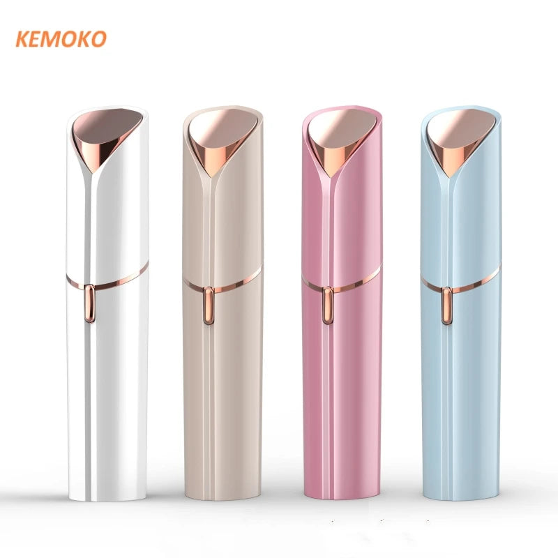 Electric Facial Hair Removal Epilator Eyebrow Lipstick Shape Painless Facial Sensitive Areas Bikini Depilator Shaver Trimmer